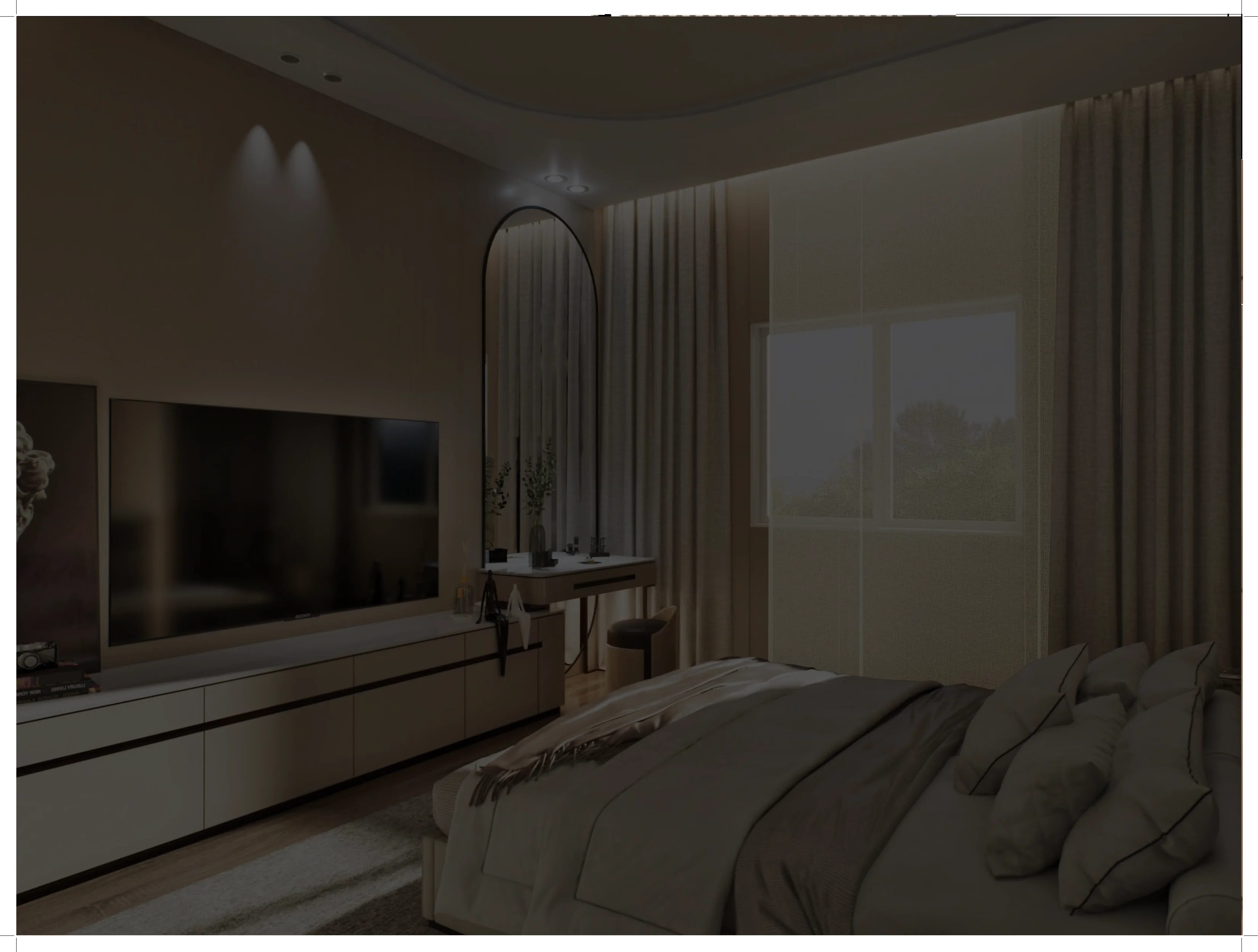 Soft partitions with architectural lighting